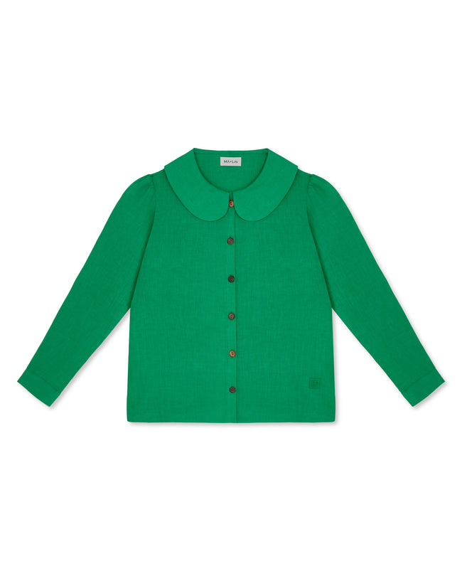 Claudine Linen Blouse  - Jade