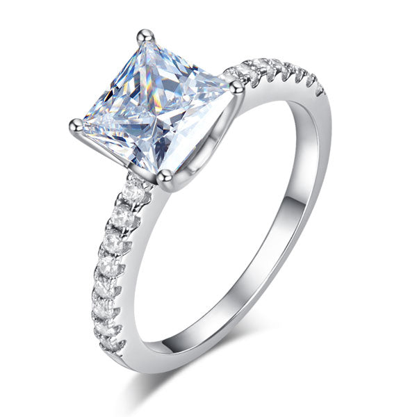 Vierkant geslepen prinsesring