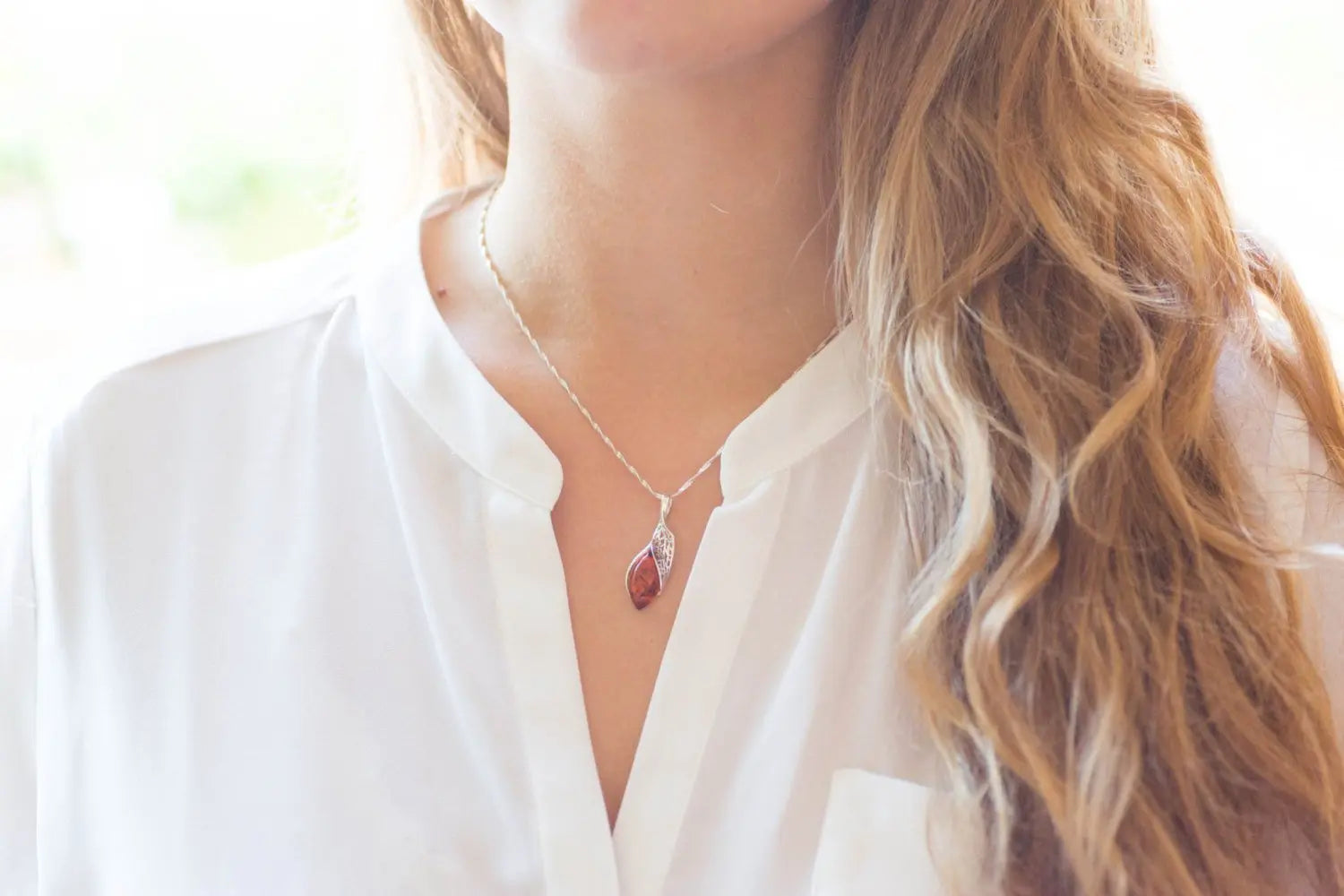Luxe Top Amber & Zilveren Hanger