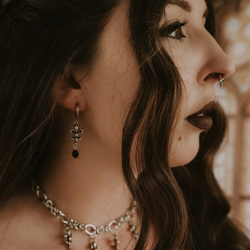 Fleur De Lis Hoop Earrings