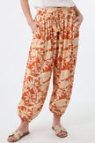 Orange Floral Balloon Trousers