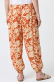 Orange Floral Balloon Trousers