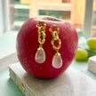 Moirai Double Twisted Loops Earrings Rose Quartz