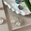 Charis Round Gemstone Earrings Moonstone