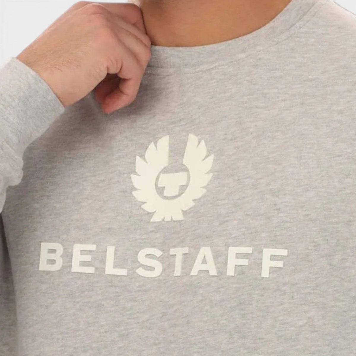 Signature Logo Crewneck Sweatshirt Grey White