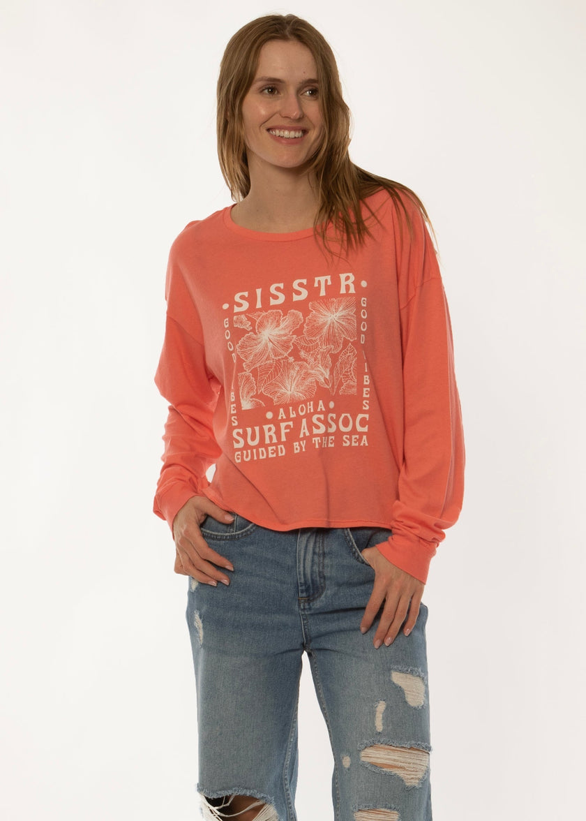 Sisstre Gute Laune Langarm-Strick-T-Shirt