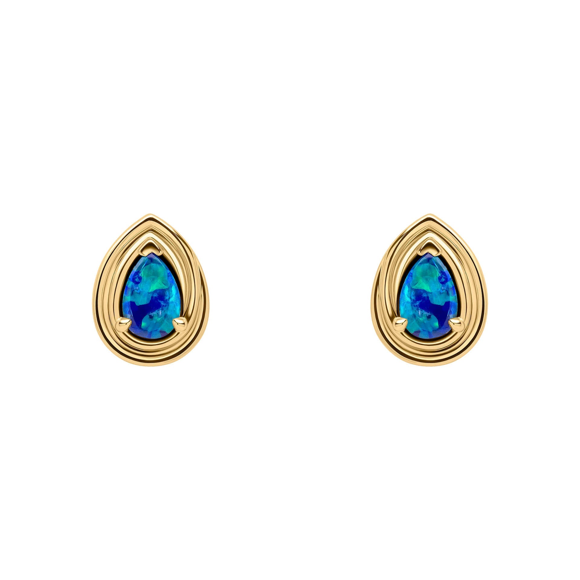 Elements Gold Opal Doublet Teardrop Stud Earrings