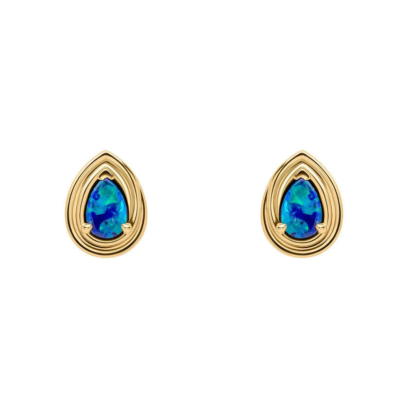 Elements Gold Opal Doublet Ohrstecker in Tropfenform