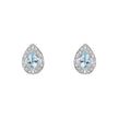 Elements Gold Aquamarine and White Topaz Art Deco Stud Earrings