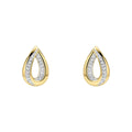 Elements Gold Cut Out Diamond Teardrop Earrings