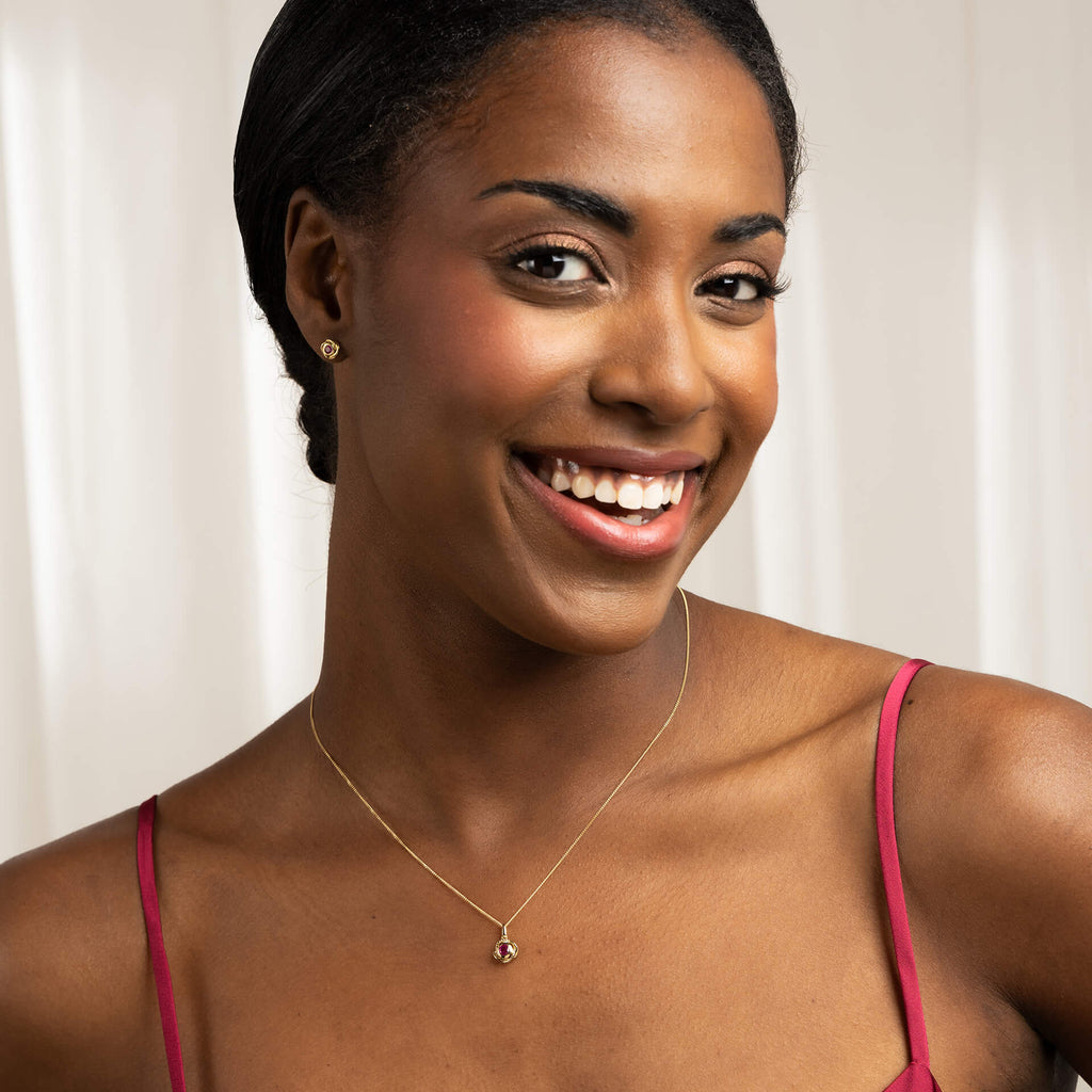 Elements Gold Fura Ruby Stud Earrings