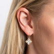 Elements Gold Mother of Pearl Flower Hook Earrings