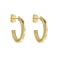 Elements Gold Rope Twist Open Hoop Earrings