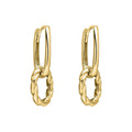 Elements Gold Rope Twist Double Hoop Drop Earrings