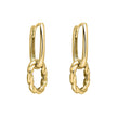 Elements Gold Rope Twist Double Hoop Drop Earrings