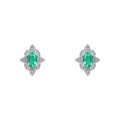 Elements Gold Emerald Art Deco Stud Earrings