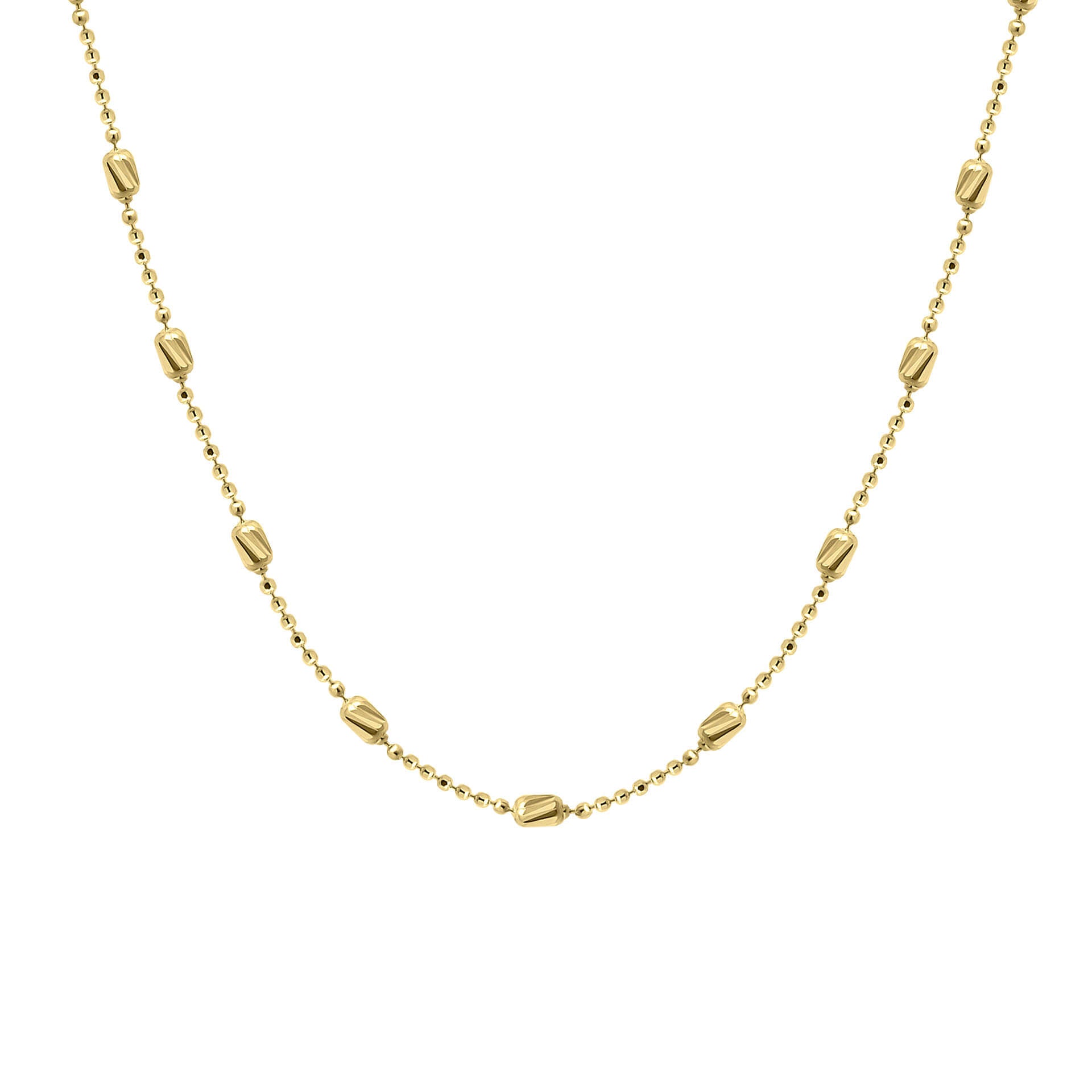 Elements Gold Diamond Cut Station Necklace