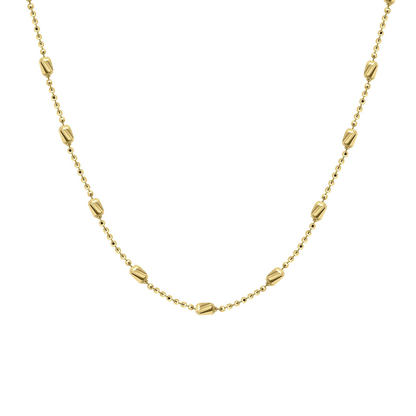 Elements Gold Diamond Cut Station Necklace