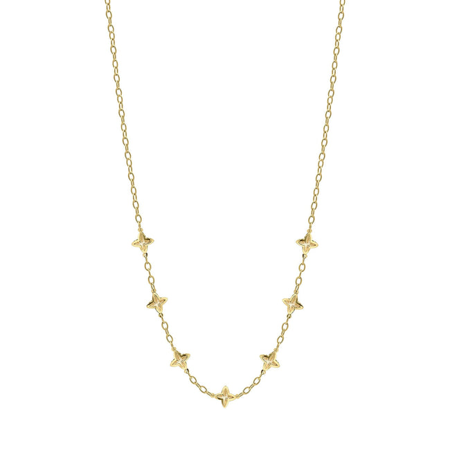 Elements Gold Textured Flower Station Necklace
