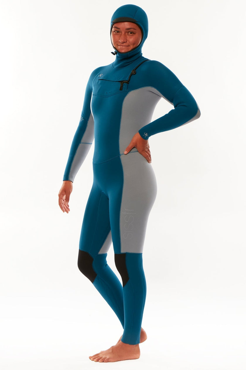 Muta integrale Sisstr My seas 5/4 con cappuccio e zip frontale