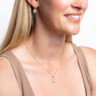 Elements Gold Oval Blue Moonstone and White Topaz Drop Earrings