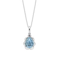 Elements Gold Fancy Cut Sky Blue Topaz Flower Bud Pendant