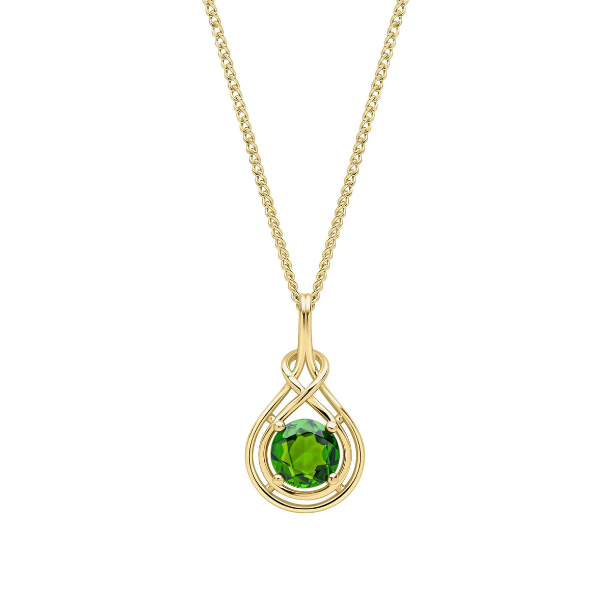 Elements Gold Celtic Green Diopside Pendant