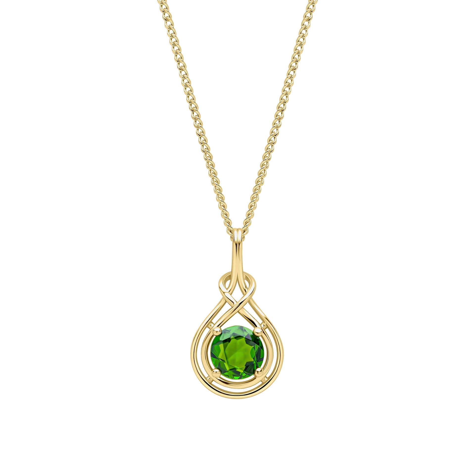 Elements Gold Celtic Green Diopside Pendant
