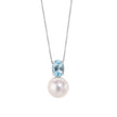Elements Gold Freshwater Pearl and Sky Blue Topaz Pendant