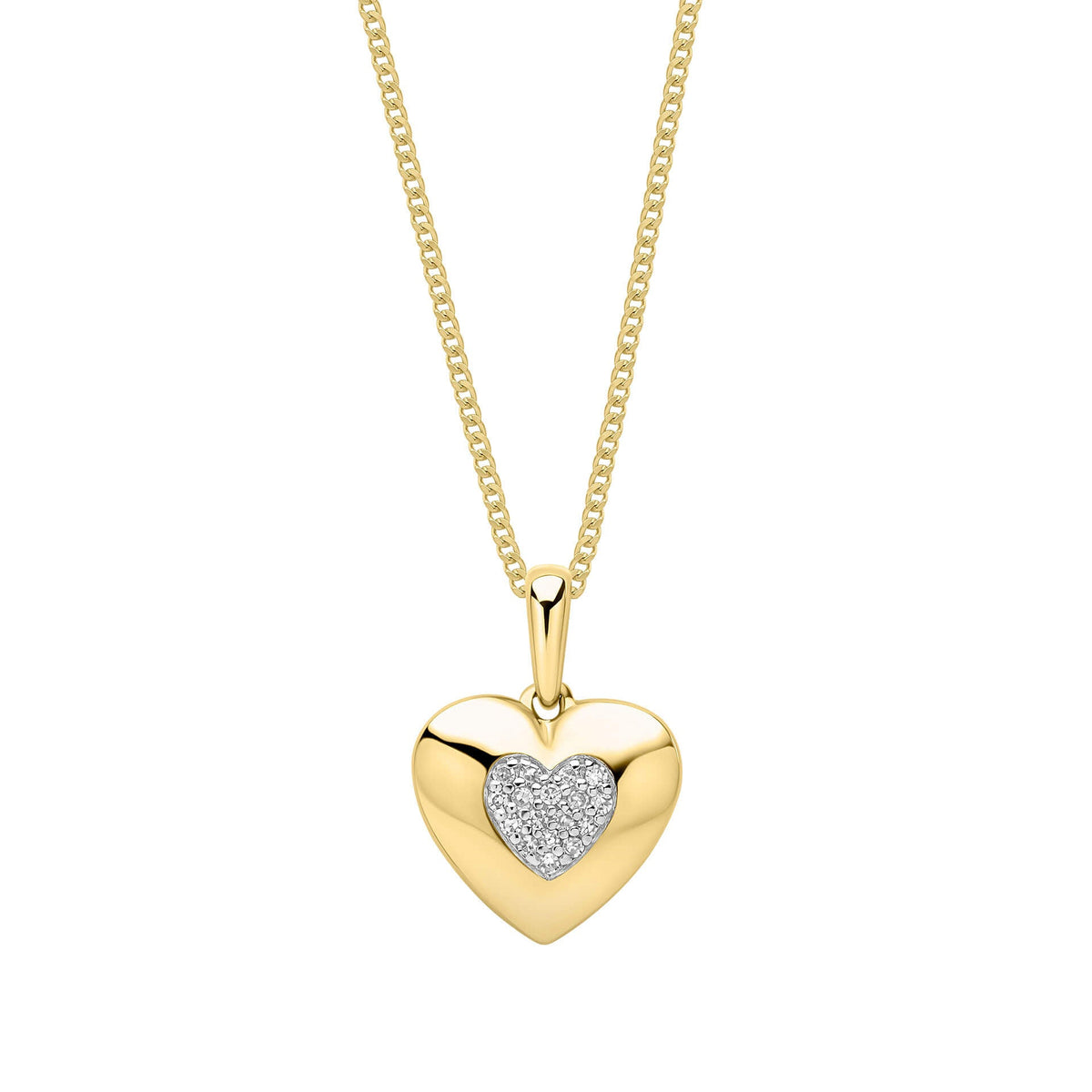 Elements Gold Pavé Diamond Heart Pendant