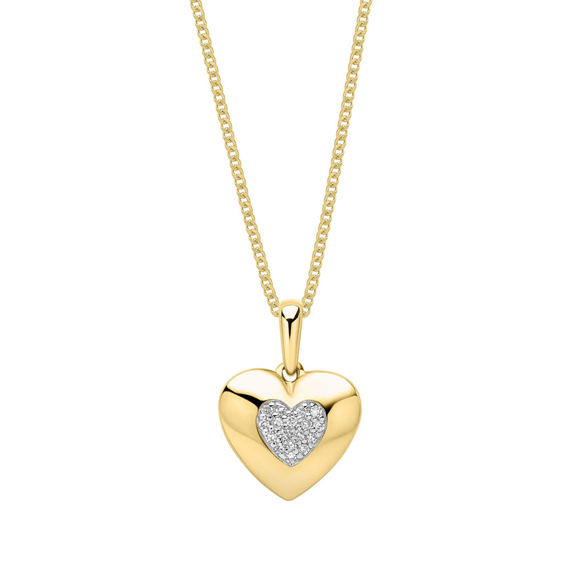 Elements Gold Pavé Diamond Heart Pendant