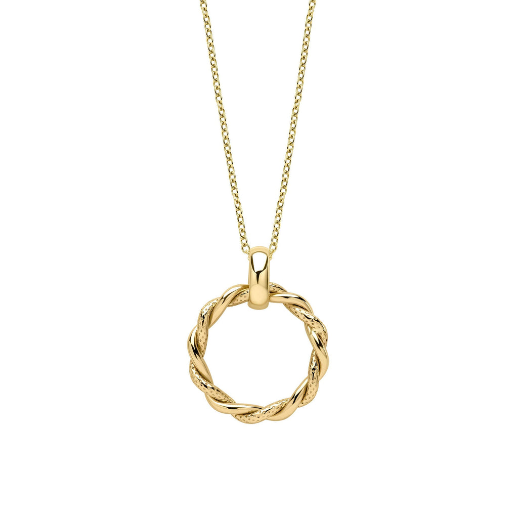 Elements Gold Rope Twist Hoop Pendant