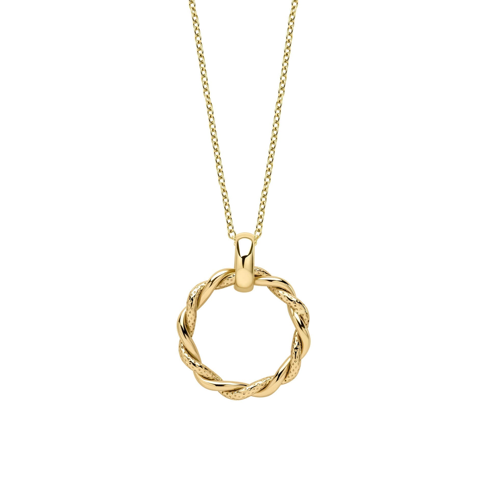 Elements Gold Rope Twist Hoop Pendant