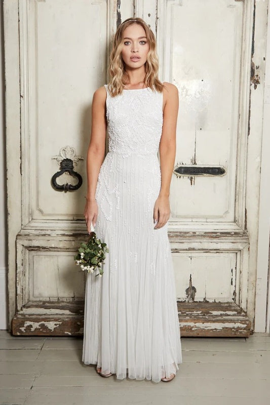 Abito lungo impreziosito Gracey White