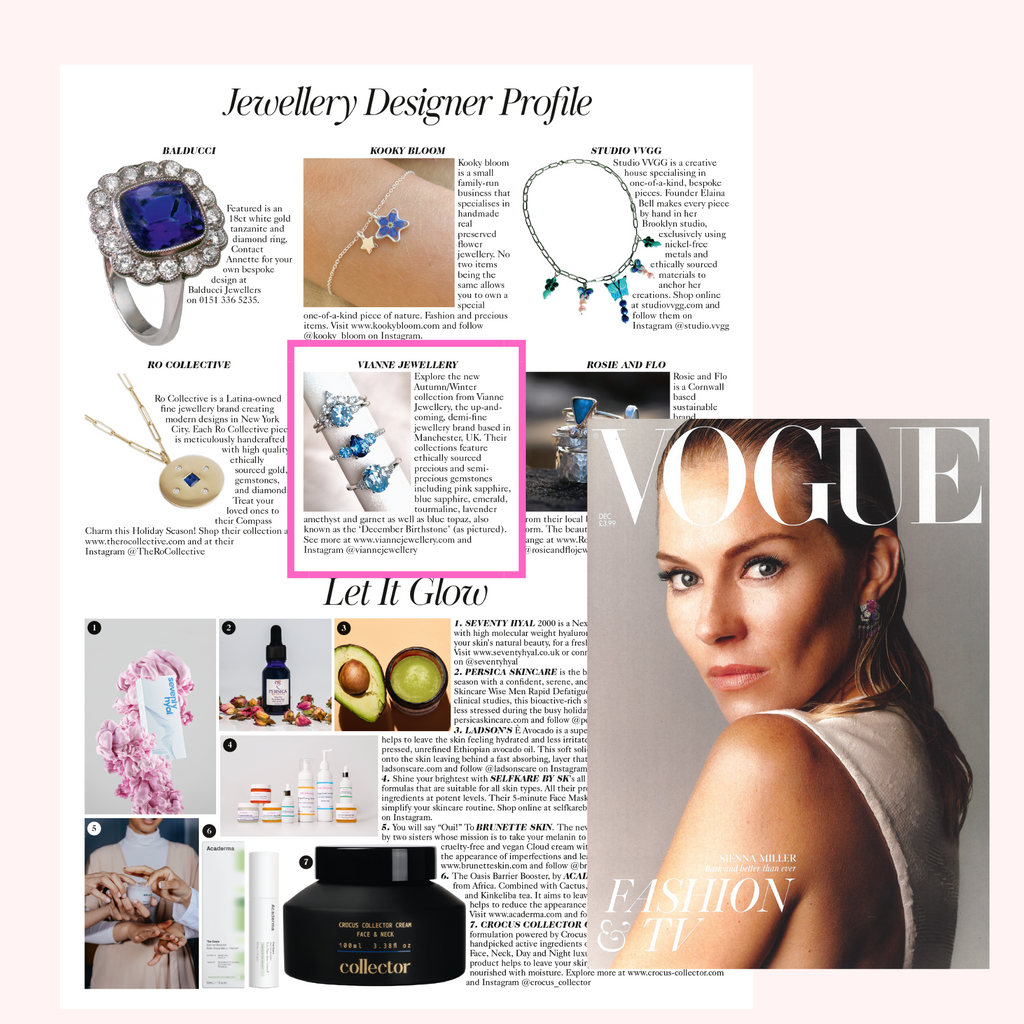 Selene Blue Topaz Ring Set in 18k Gold Vermeil