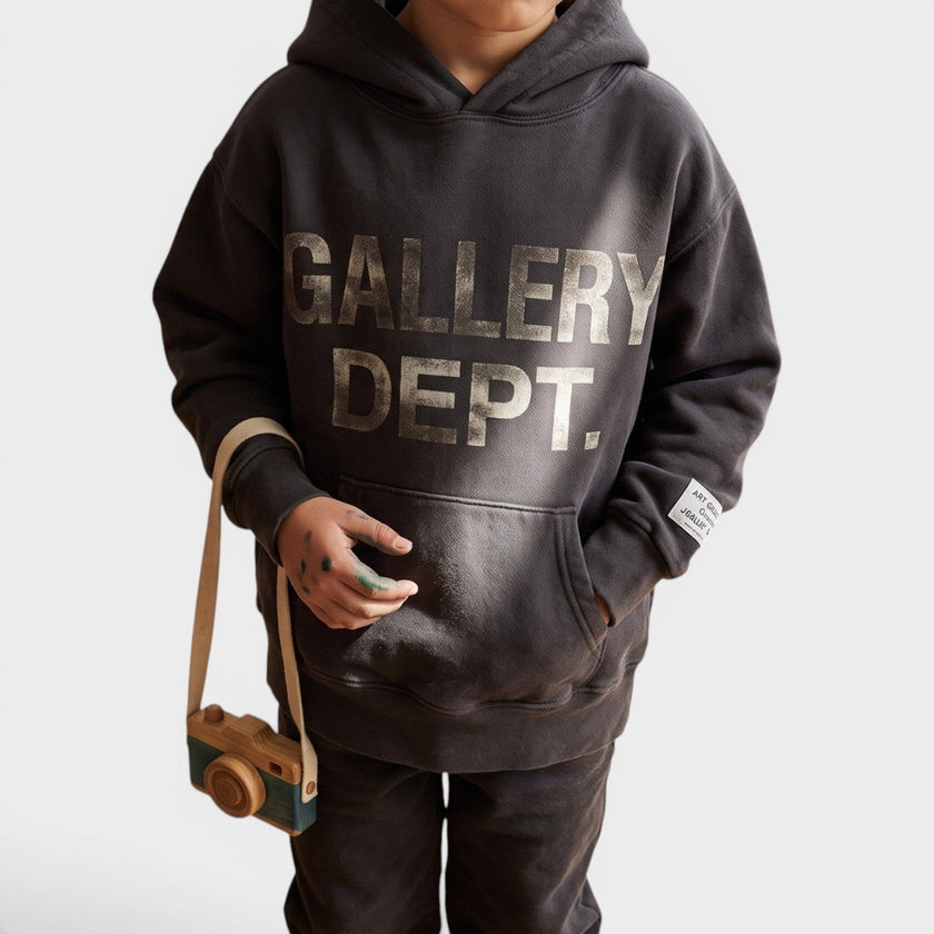 Logo Pullover Hoodie Black Kids