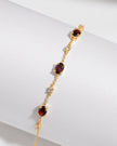 Garnet Bracelet and Earrings Set in 18k Gold Vermeil