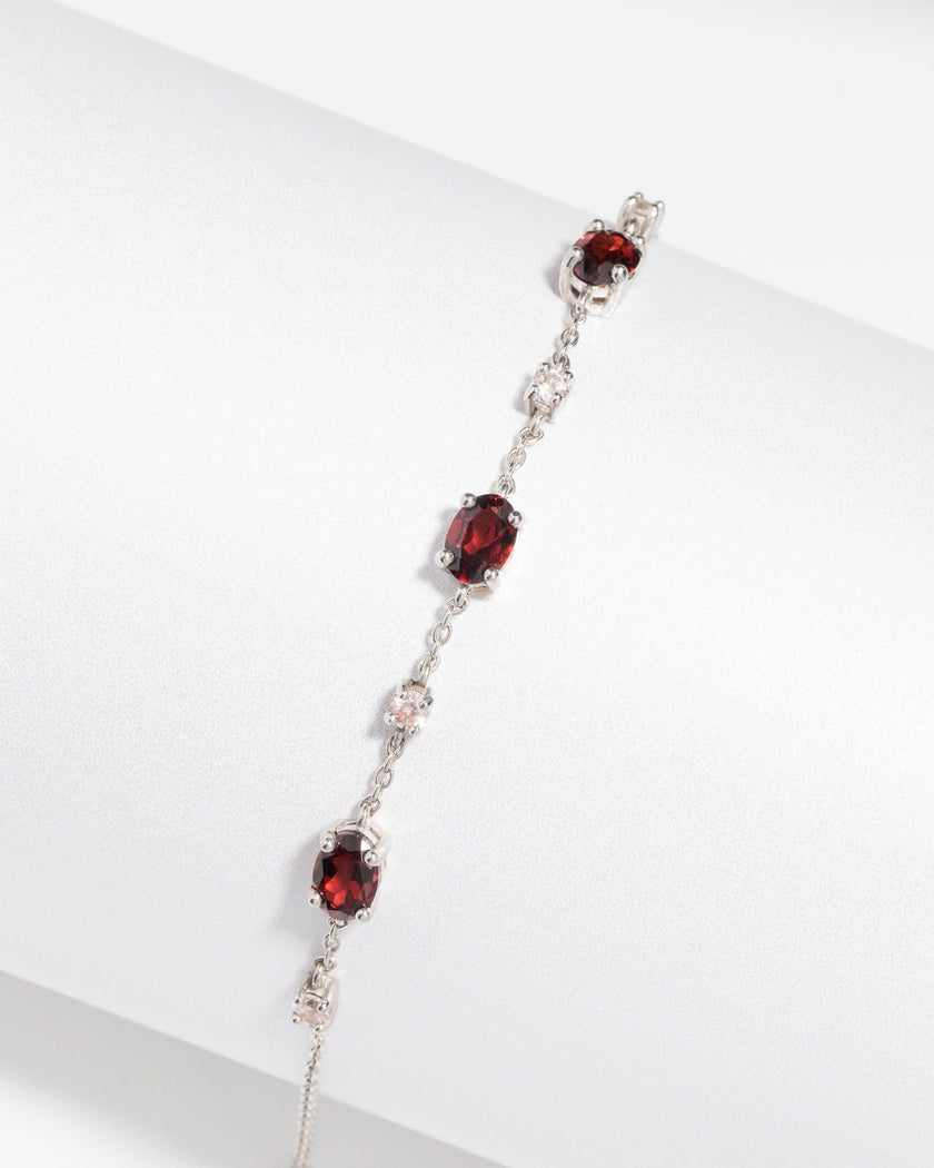 Set Completo - Parure di Gioielli in Granato e Argento Sterling
