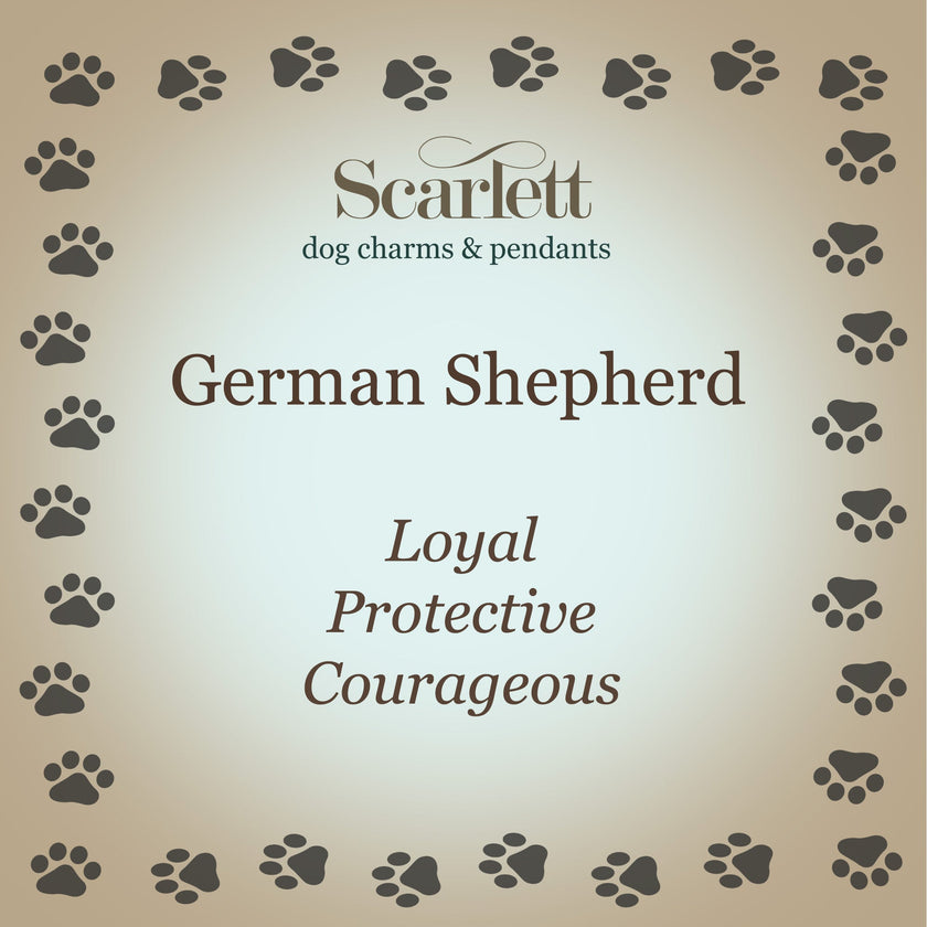 German Shepherd Personalised Silver Dog Tag Necklace