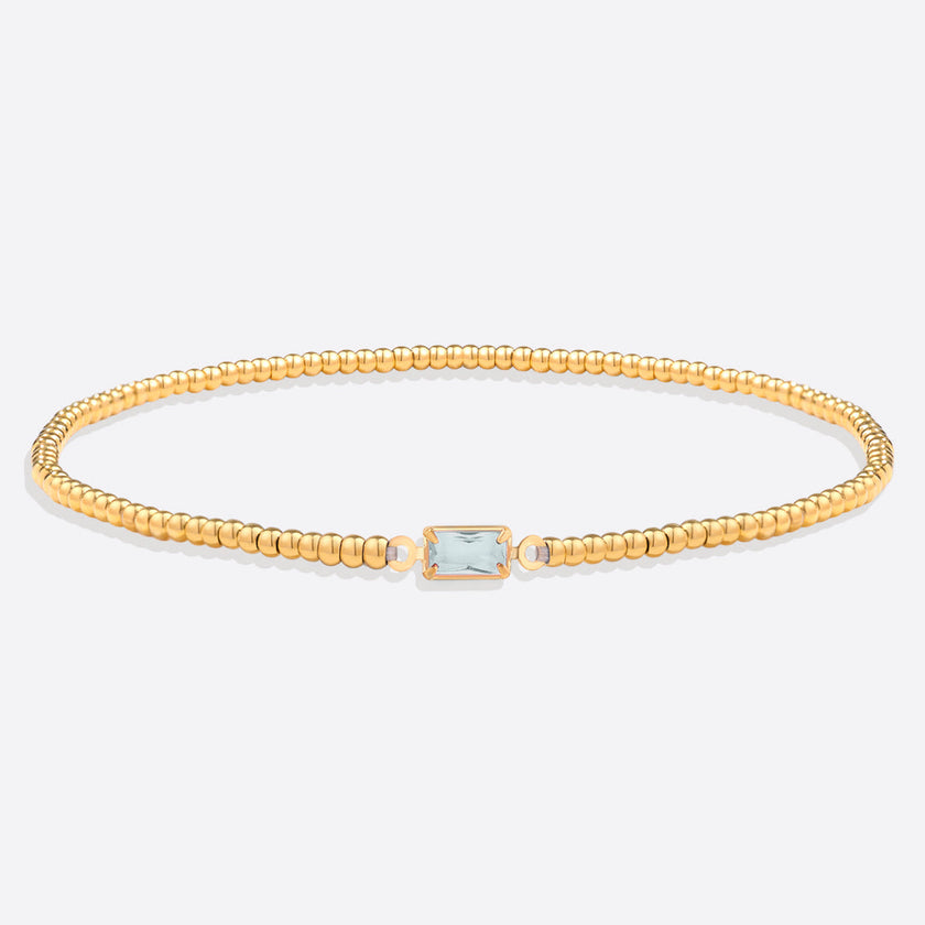 Gold Beaded Birthstone Bracelet