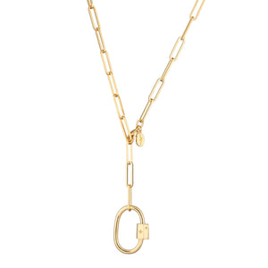 Oval Carabiner Long Link Chain Necklace