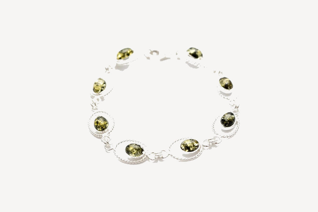 Green Amber Quintessence Link Bracelet