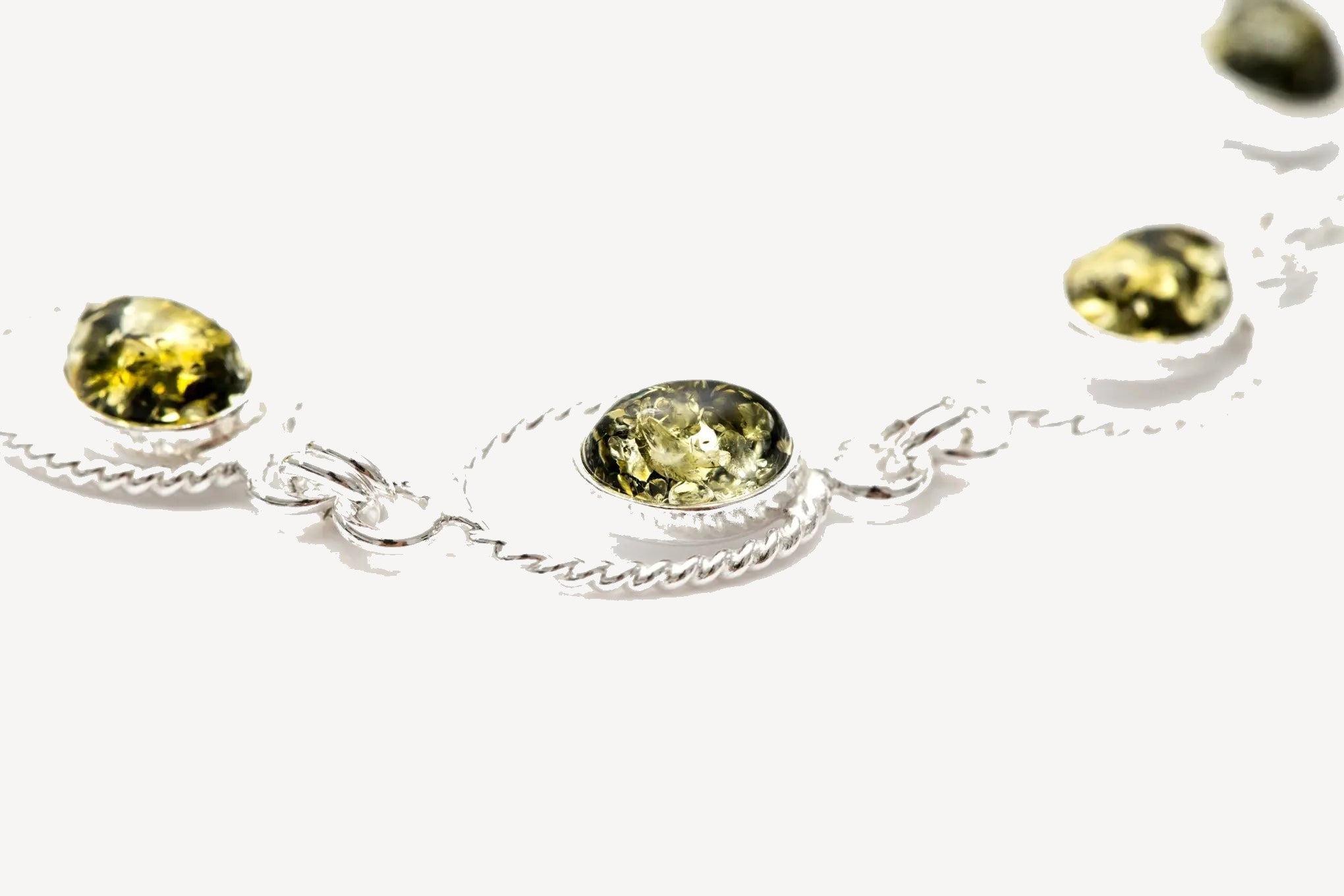 Green Amber Quintessence Link Bracelet