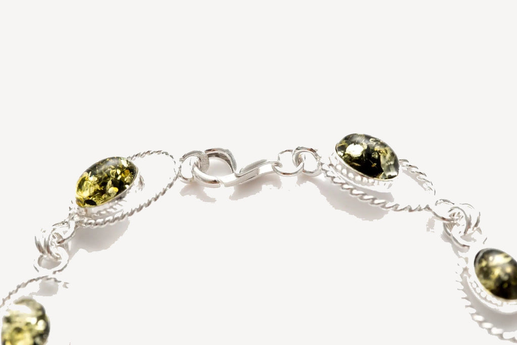 Green Amber Quintessence Link Bracelet