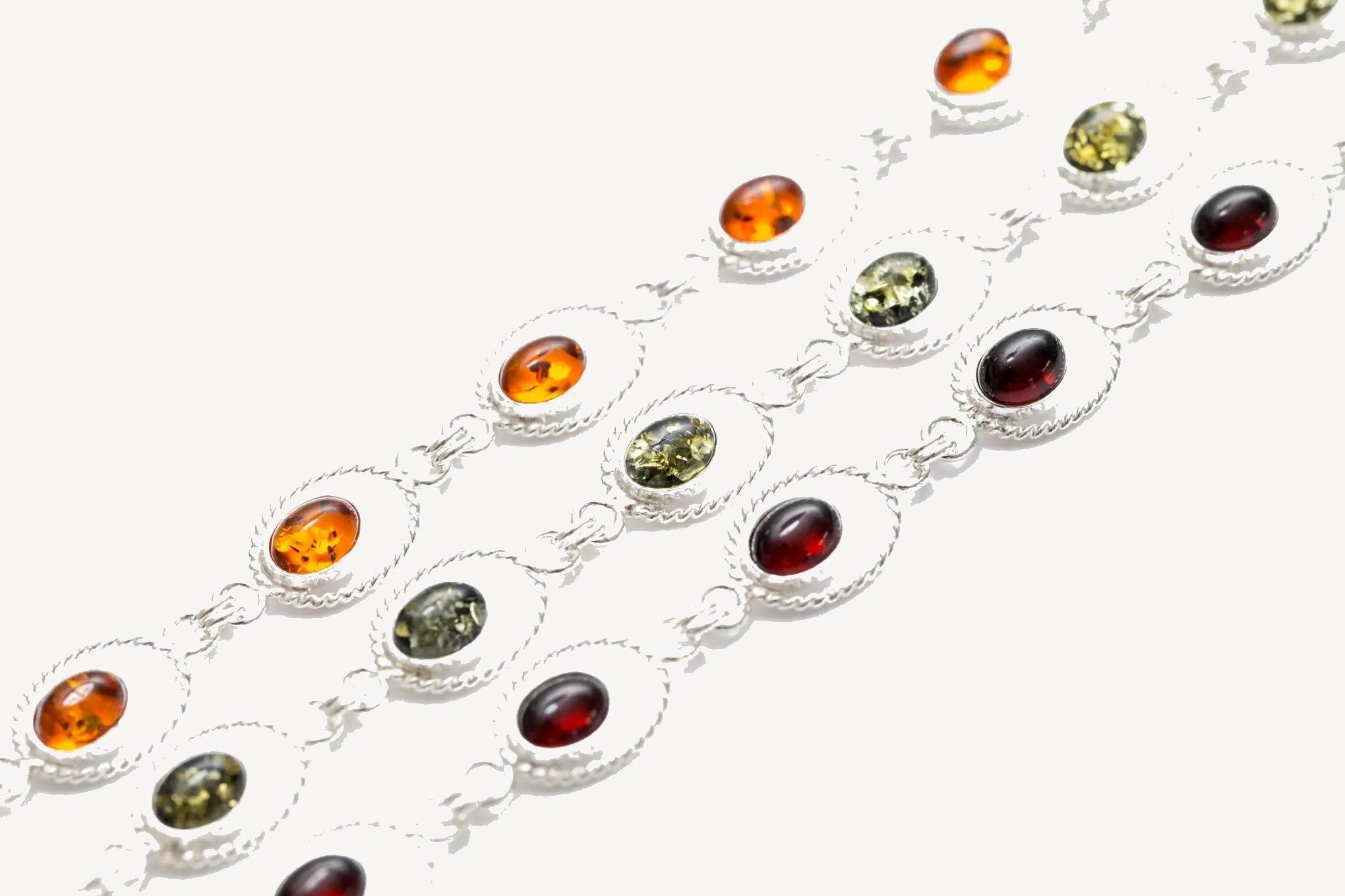 Green Amber Quintessence Link Bracelet