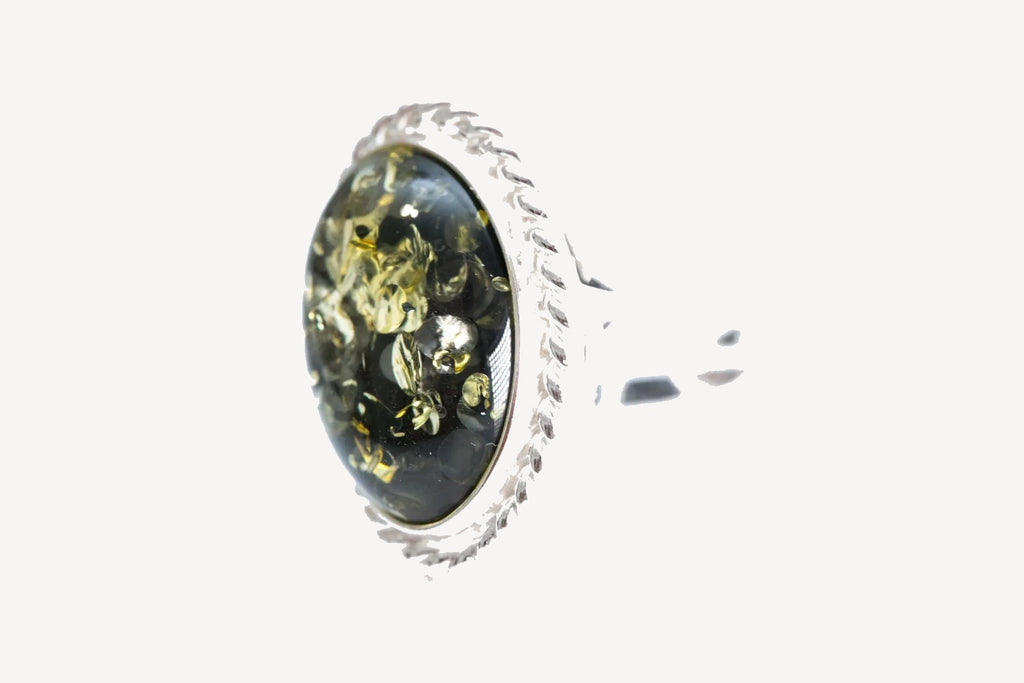 Groene Amber Kwintessens Statement Ring