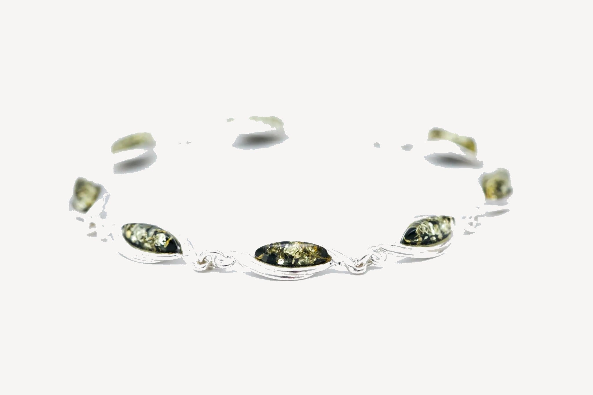 Green Baltic Amber Link Bracelet