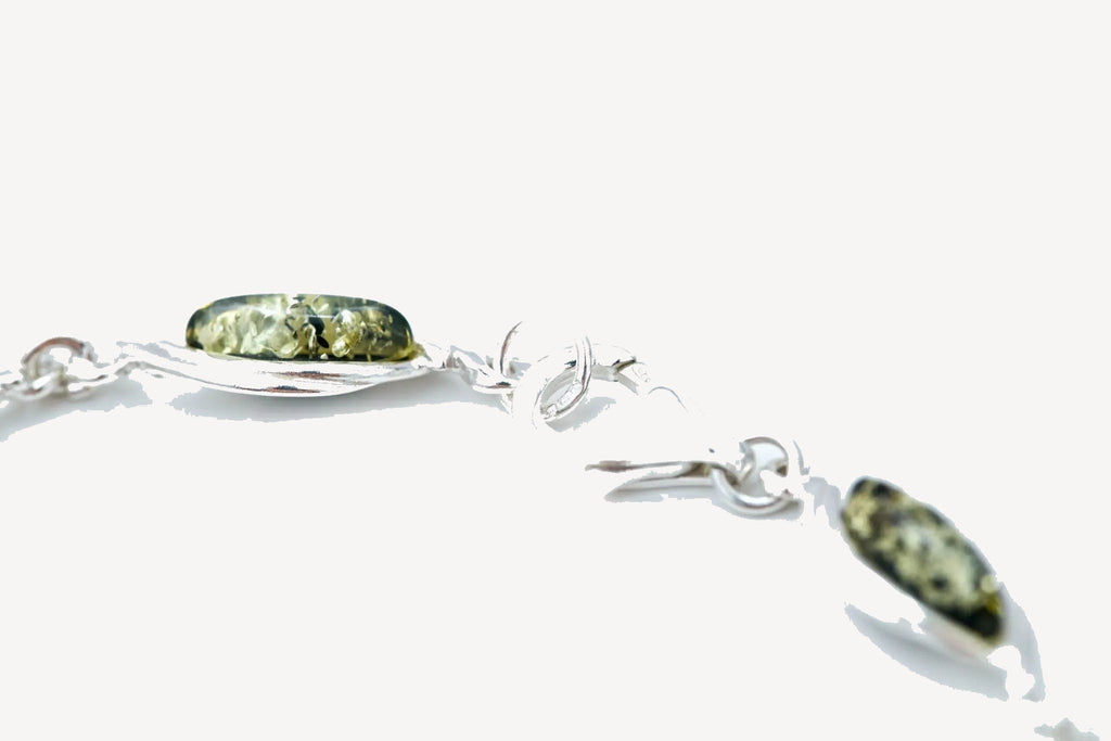 Green Baltic Amber Link Bracelet