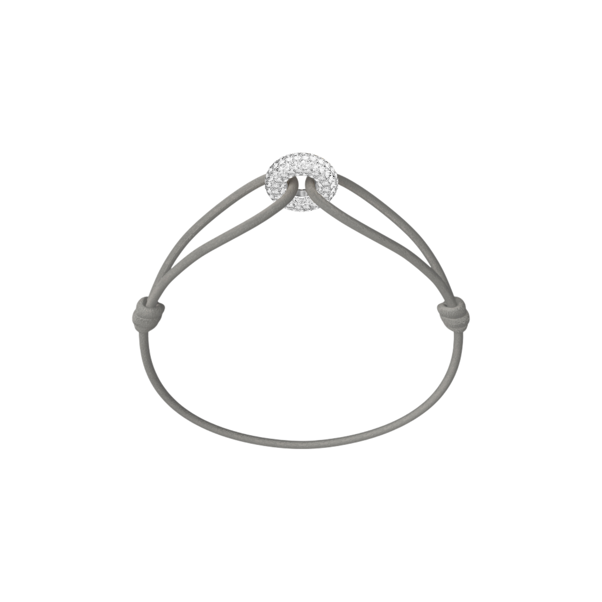 Mini Silver Soho Pavé Cord Bracelet