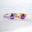 Amethist en Lavendel Amethist Ring in 18k Goud Vermeil